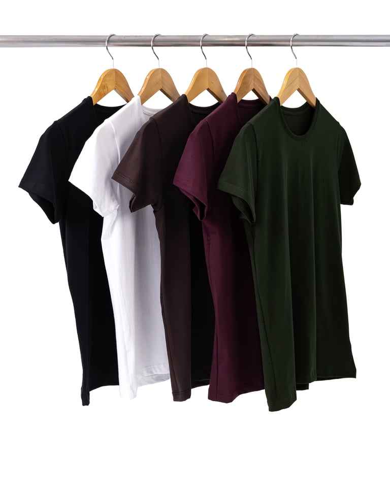 Kit 5 Camisetas de Algodão Egípcio Feminina 01