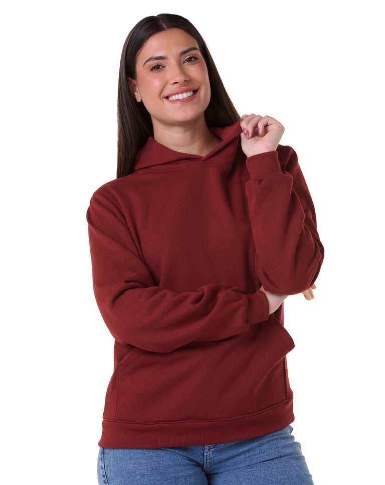 Moletom Canguru com Capuz Feminino Bordô