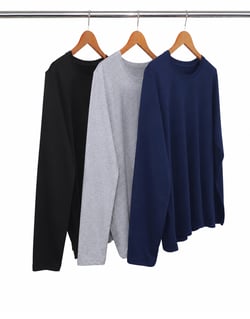 Kit 3 Camisetas Masculinas Manga Longa de Algodão Penteado 09