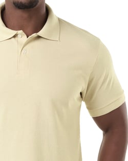 Camisa Polo Piquet Masculina Amarelo Claro