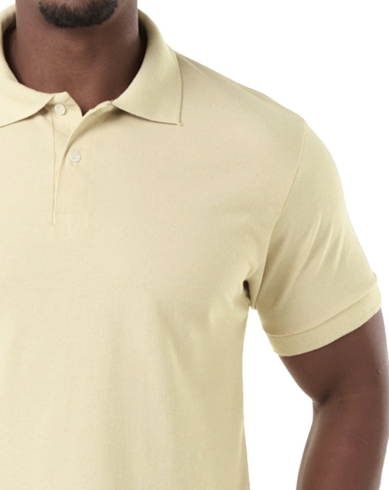 Camisa Polo Piquet Masculina Amarelo Claro