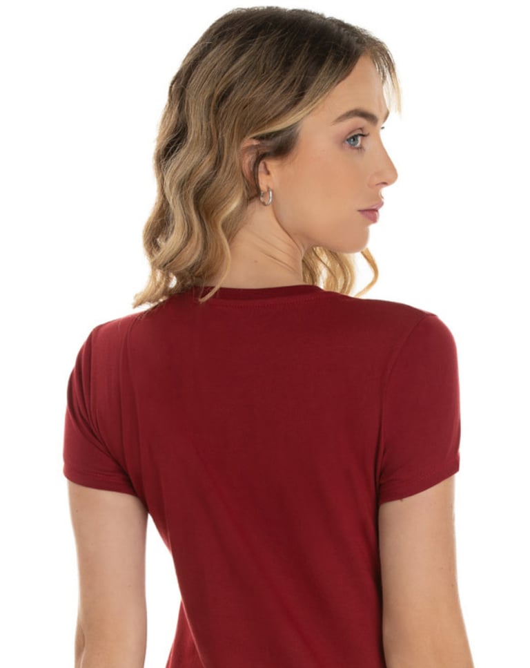 Baby Look de Algodão Premium Bordô