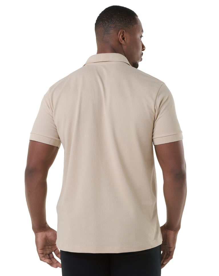 Camisa Polo Piquet Masculina Areia