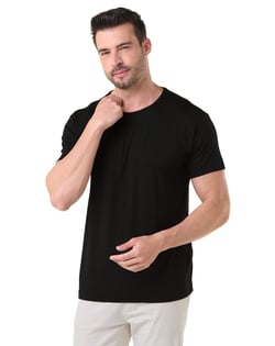 Kit 5 Camisetas Tech Modal Pretas Masculinas
