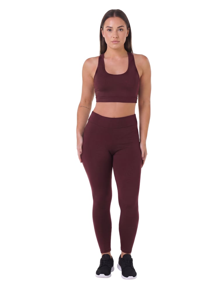 Conjunto Fitness Feminino Bordô 06