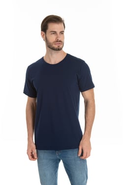 KIT 5 Camisetas de Algodão Premium Azul Marinho