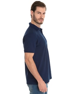 Kit 3 Camisas Polo Piquet Masculinas Azul Marinho 15