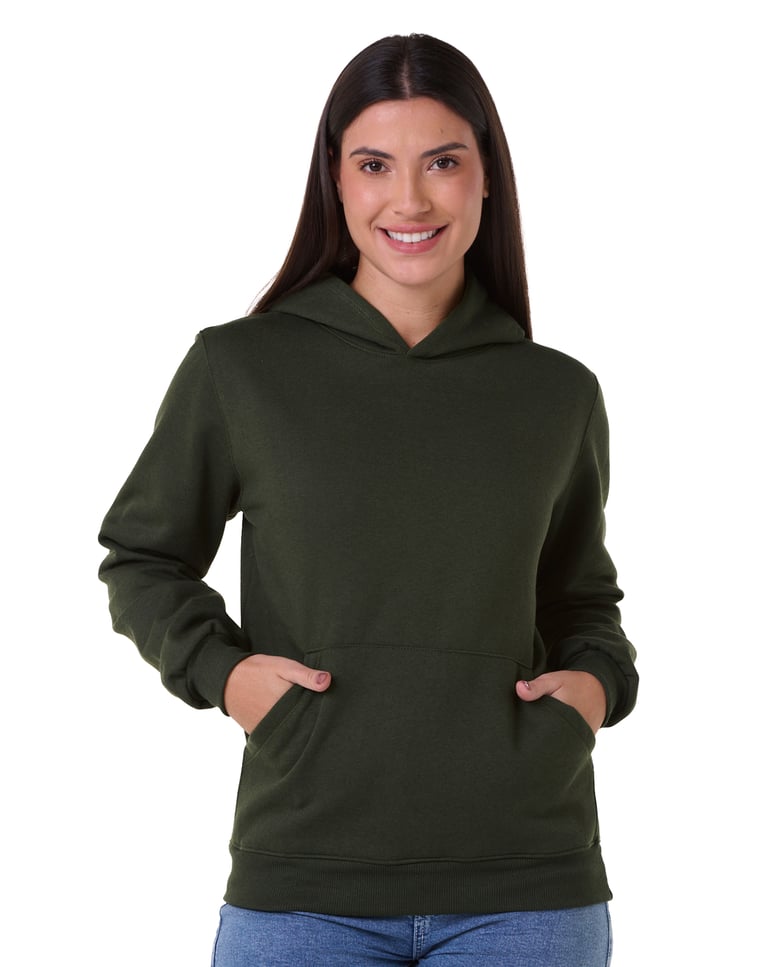 Kit 3 Moletons Canguru com Capuz Feminino Verde Militar