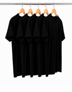 Kit 5 Camisetas Tech Modal Pretas Masculinas