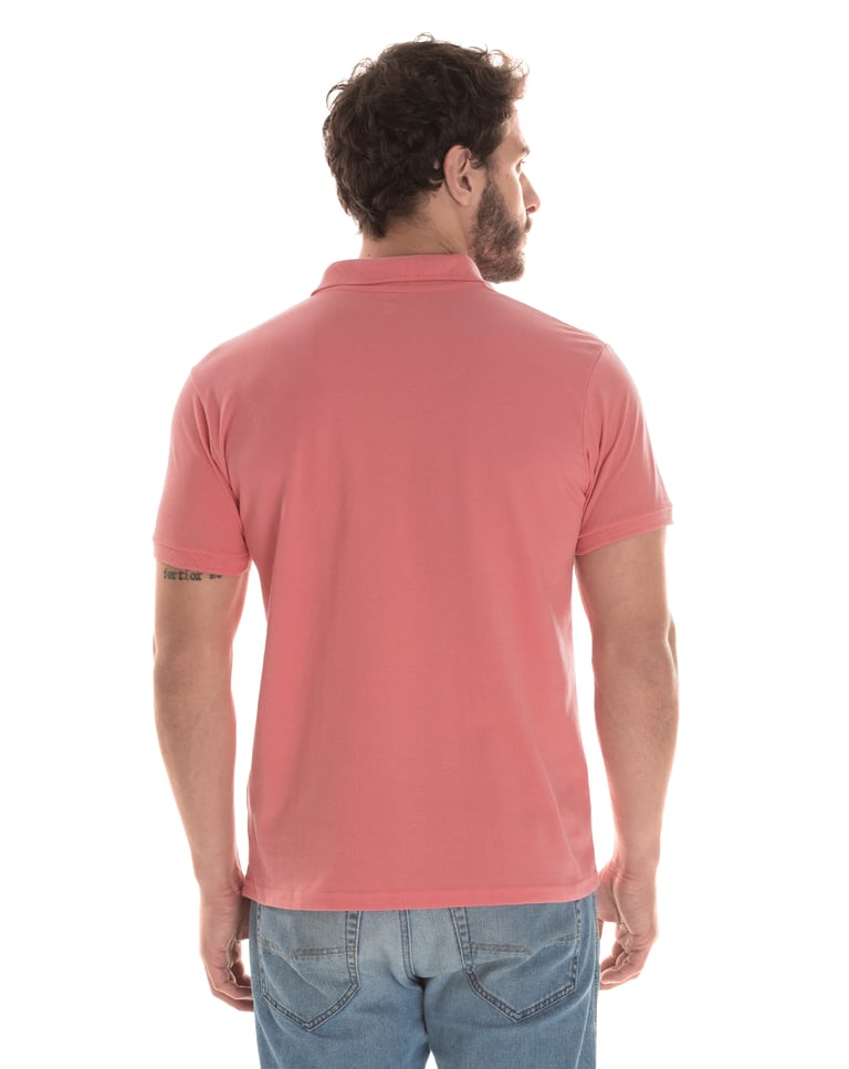 Camisa Polo Piquet Masculina Salmão