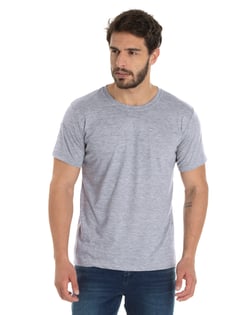 Camiseta de Poliéster/Sublimática Cinza Mescla
