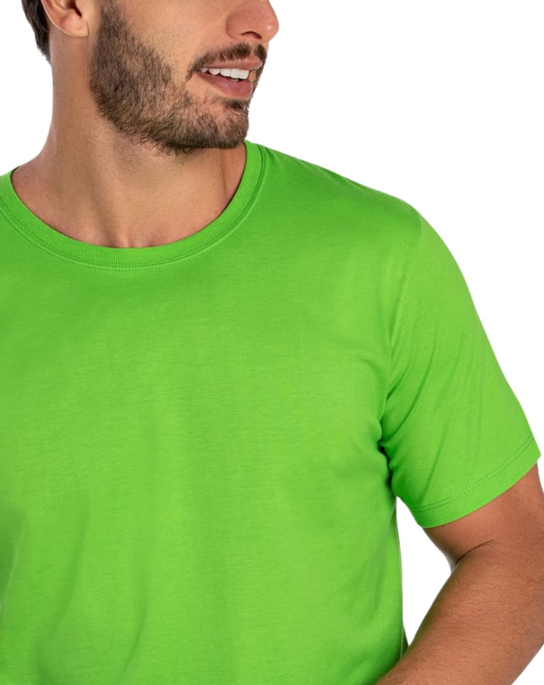 Camiseta de Algodão Premium Verde Limão