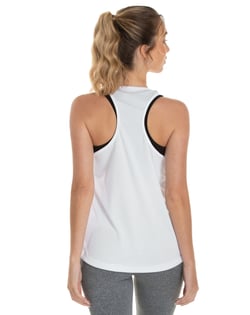 Regata Feminina Dry Fit Branca Proteção UV 30+