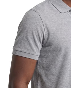 Camisa Polo Piquet Masculina Cinza Mescla