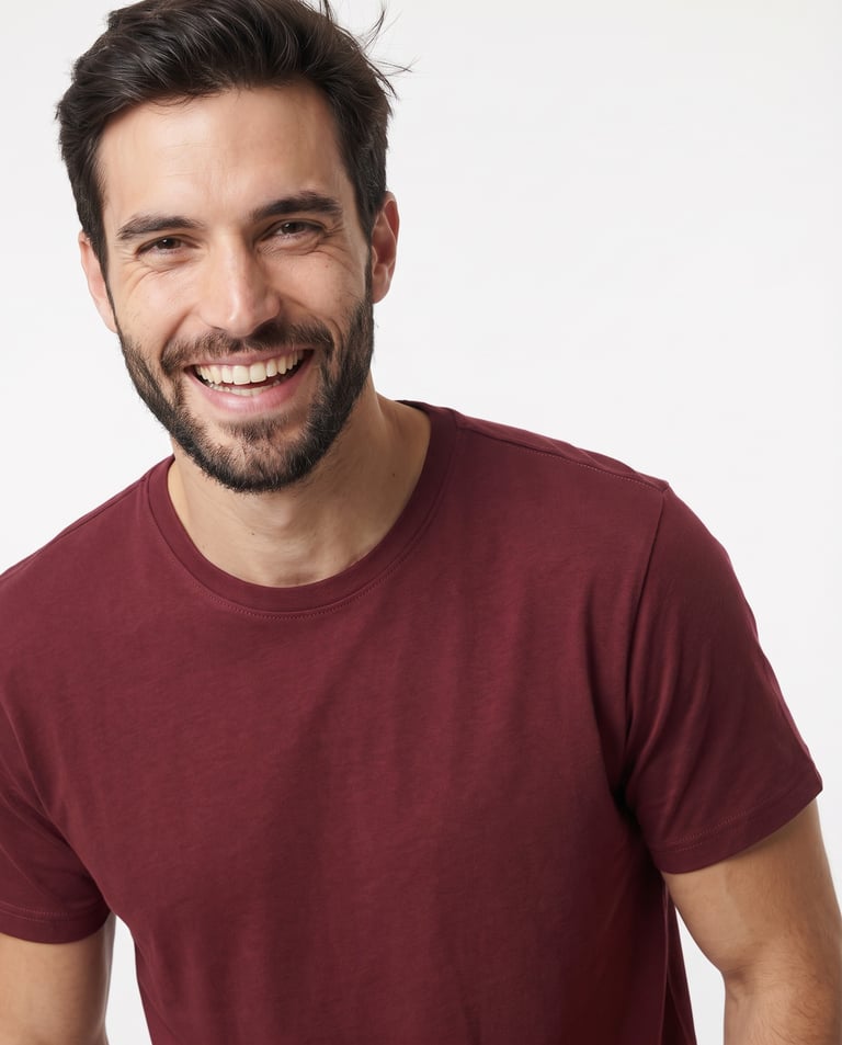 Camiseta de Algodão Premium Bordô