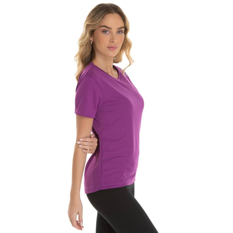 Camiseta Feminina Dry Fit Roxo Proteção UV 30+