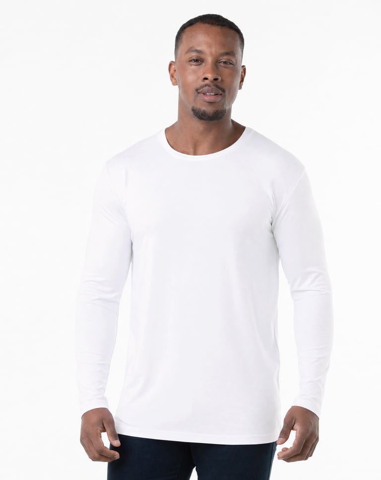 Camiseta Manga Longa Tech Modal Masculina Branca