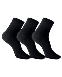 Kit 3 Meias Cano Médio Masculinas Pretas