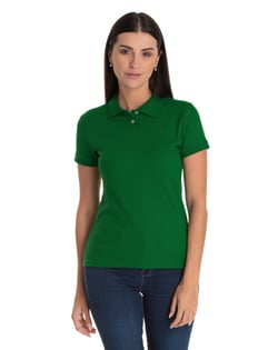 Camisa Polo Piquet Feminina Verde Bandeira