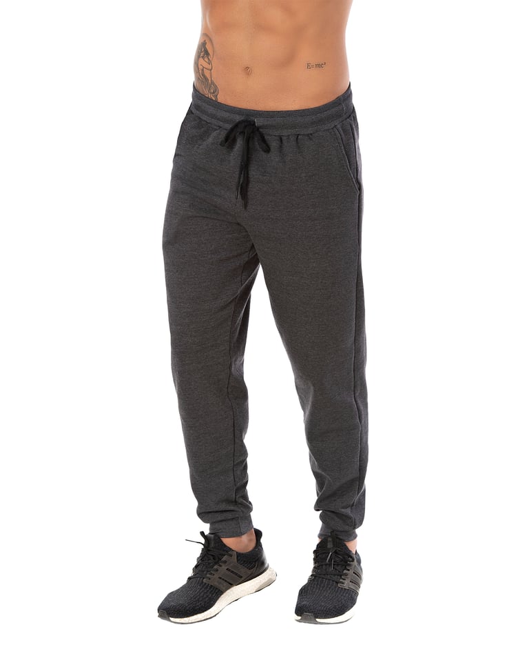 Calça Masculina de Moletom Preto Mescla