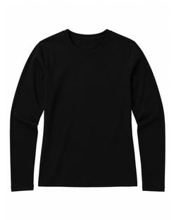 Camiseta Feminina Manga Longa de Algodão Premium Preta