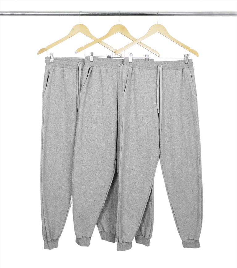 Kit 3 Calças Masculinas de Moletom Cinza Mescla