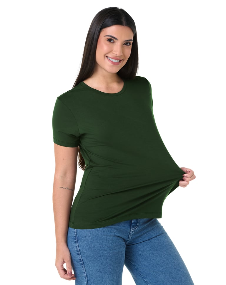 Camiseta Tech Modal Feminina Verde Militar