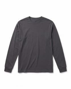 Camiseta Manga Longa de Algodão Premium Cinza Chumbo