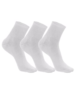 Kit 3 Meias Cano Médio Masculinas Brancas