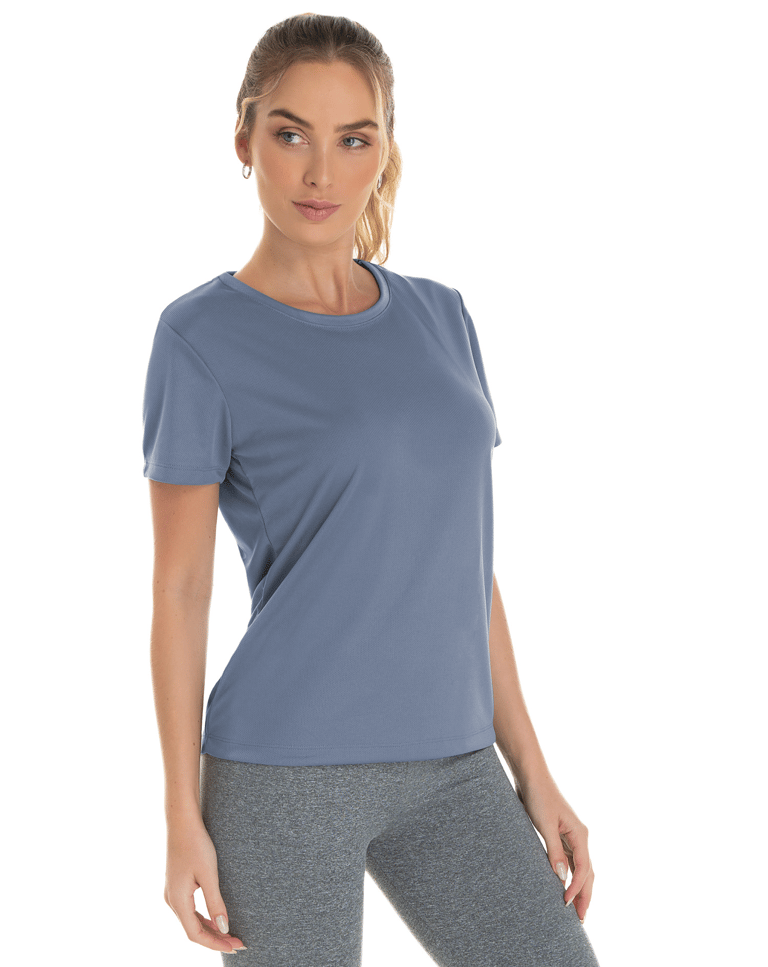 Camiseta Feminina Dry Fit Cinza Titanium Proteção UV 30+