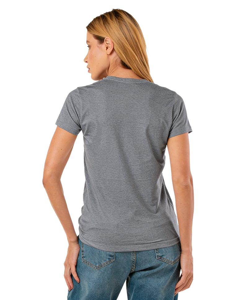 Camiseta de Algodão Egípcio Feminina Mescla Escuro