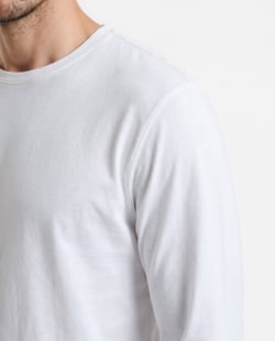 Camiseta Manga Longa de Algodão Premium Branca