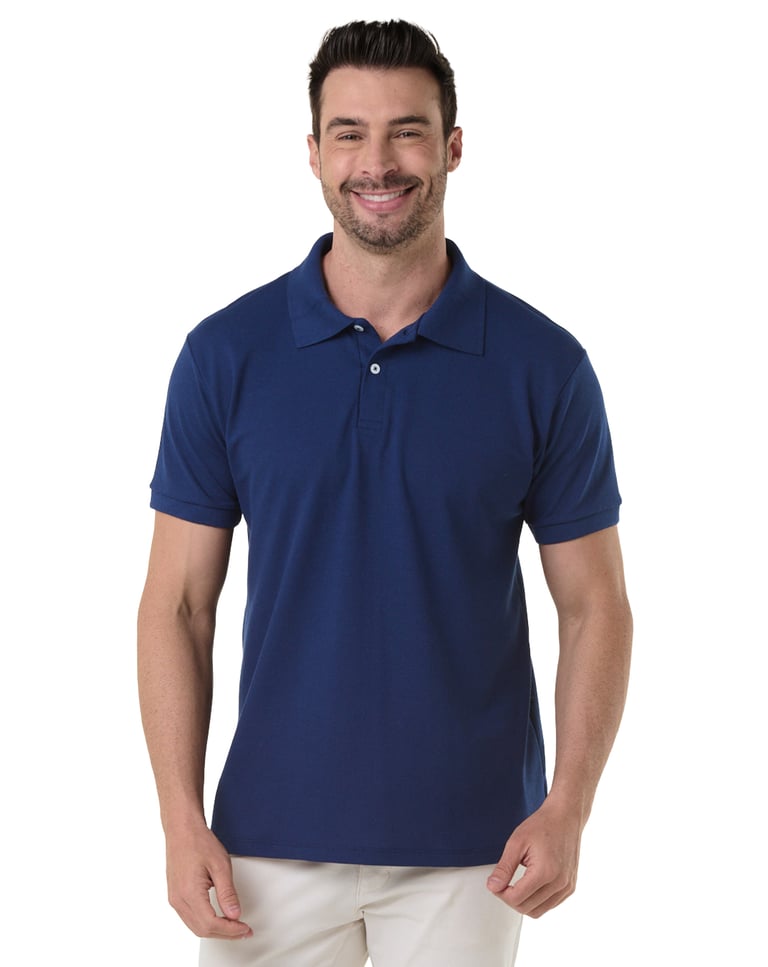 Camisa Polo Piquet Masculina Azul Marinho
