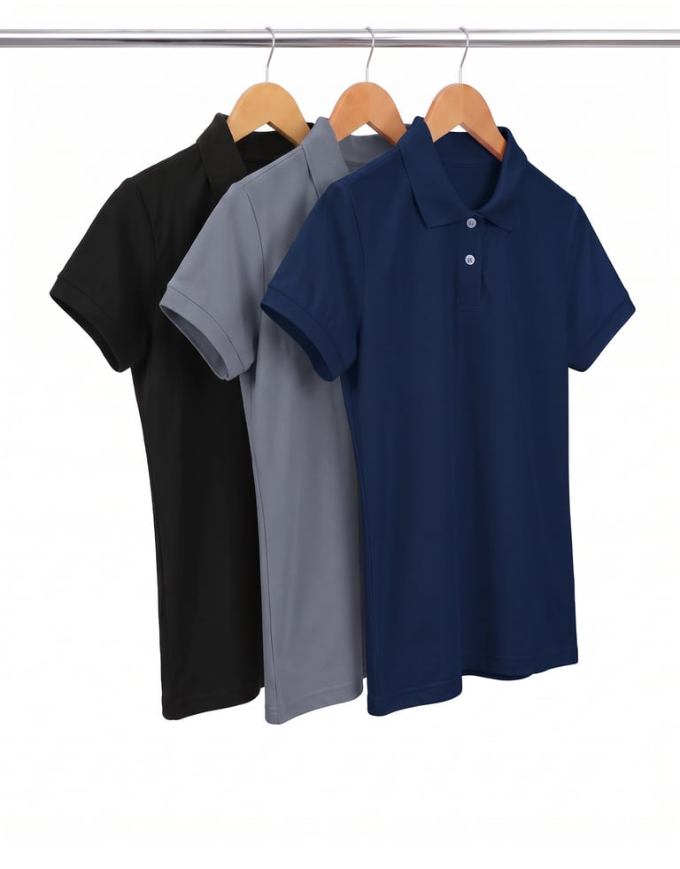Kit 3 Camisas Polo Piquet Feminina