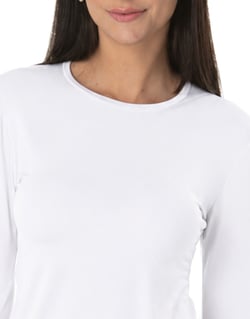 Camiseta Segunda Pele Manga Longa Feminina Branca UV 50+