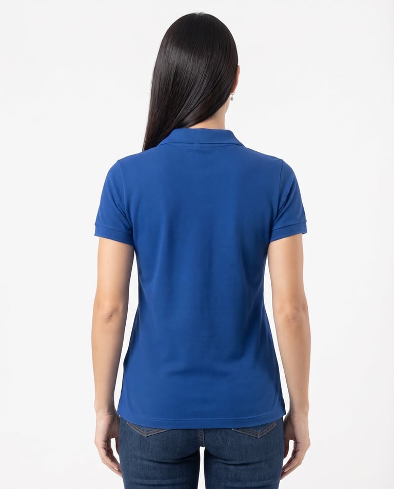 Camisa Polo Piquet Feminina Azul Royal