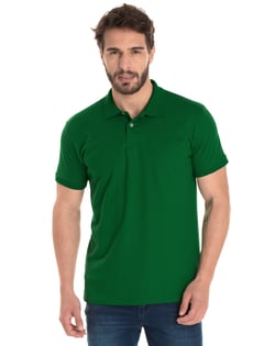 Camisa Polo Piquet Masculina Verde Bandeira