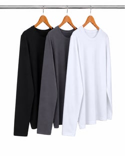 Kit 3 Camisetas Masculinas Manga Longa de Algodão Penteado 05