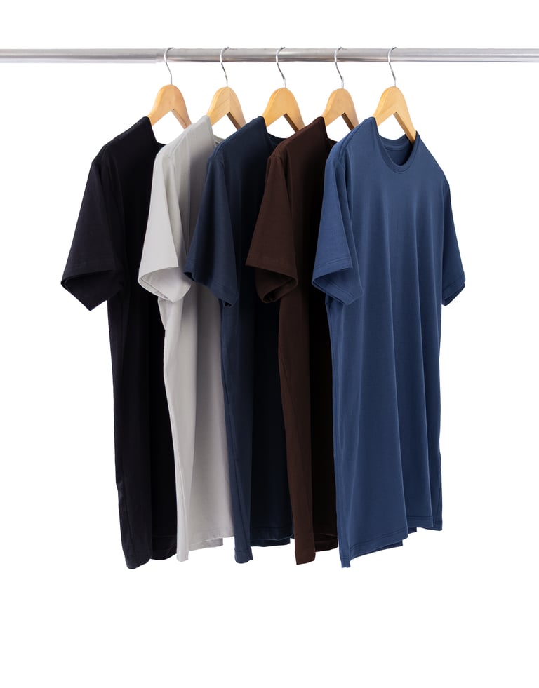 Kit 5 Camisetas Masculinas de Algodão Egípcio 01