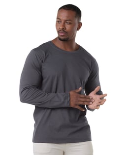 Kit 3 Camisetas Masculinas Manga Longa de Algodão Penteado 07