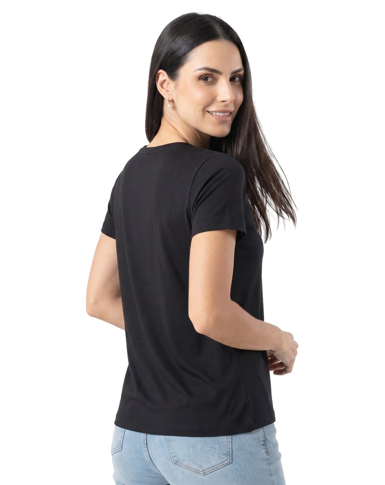 Baby Look de Algodão Premium Preta