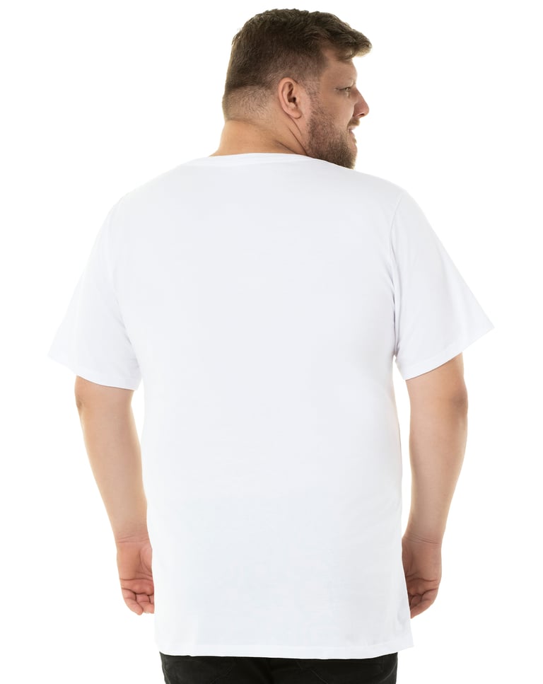 Camiseta Plus Size Masculina de algodão Branca
