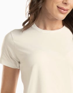 Camiseta de Algodão Egípcio Feminina Off White