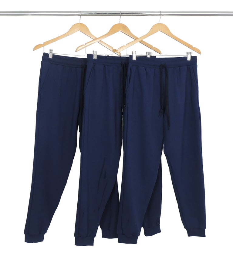 Kit 3 Calças Masculinas de Moletom Azul Marinho