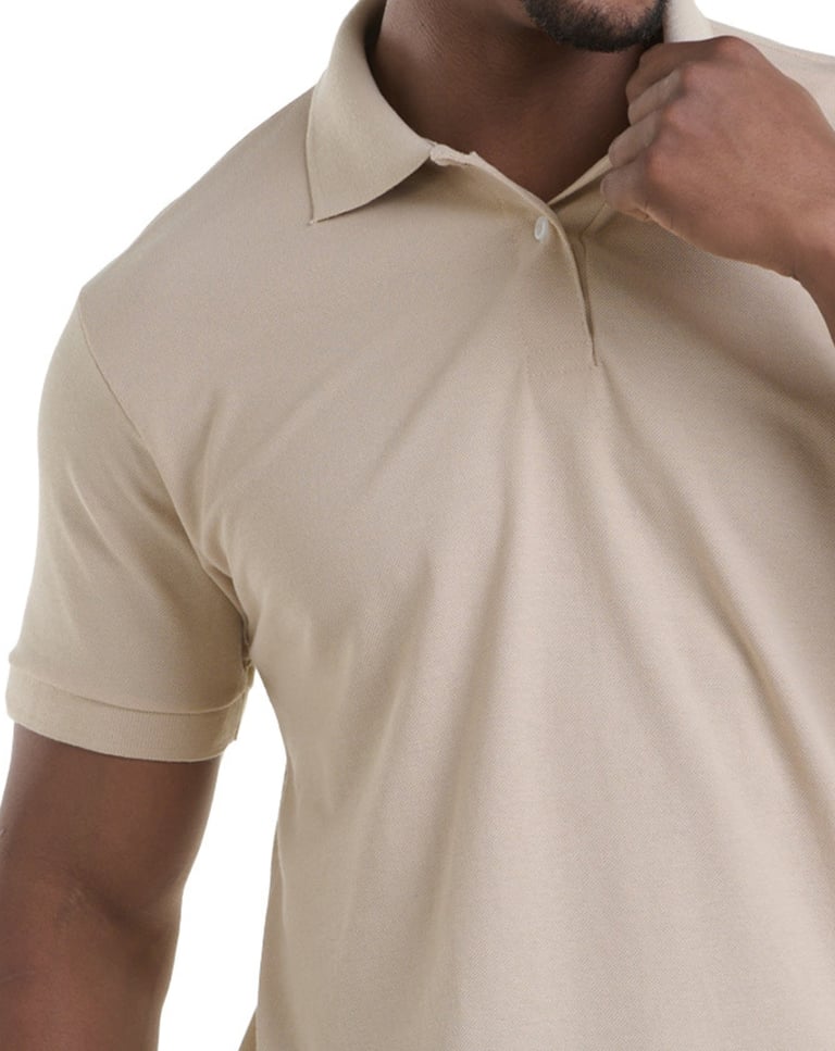 Camisa Polo Piquet Masculina Areia