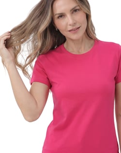 Baby Look de Algodão Premium Rosa Pink