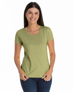Baby Look de Algodão Premium Verde Caqui