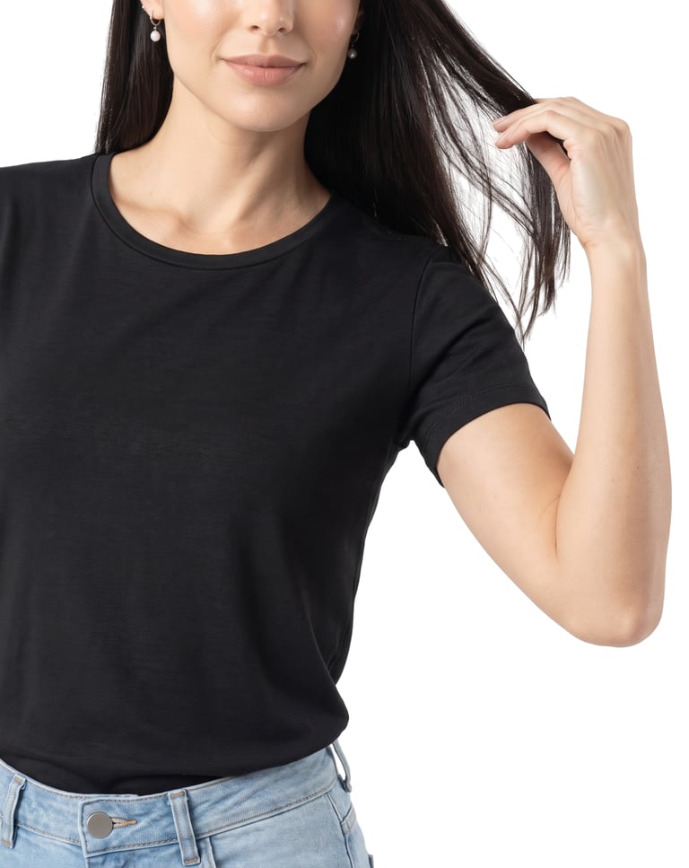 Baby Look de Algodão Premium Preta