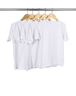 Kit 5 Camisetas Juvenil de Algodão Penteado Branca