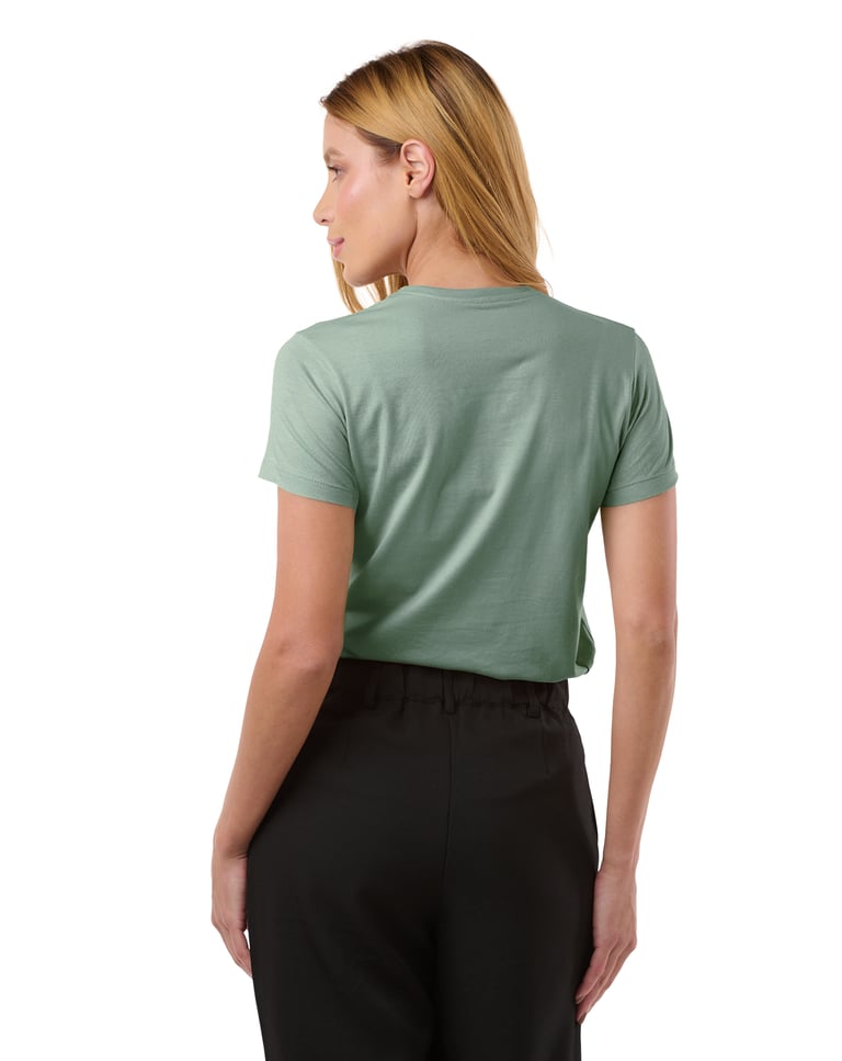 Camiseta de Algodão Egípcio Feminina Verde Sálvia